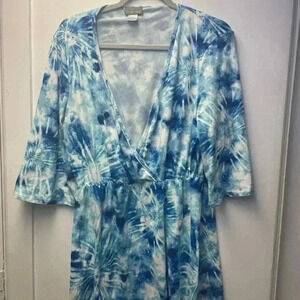 Jordan Taylor Swimsuit Cover up size XL Tie-dye Blue Summer